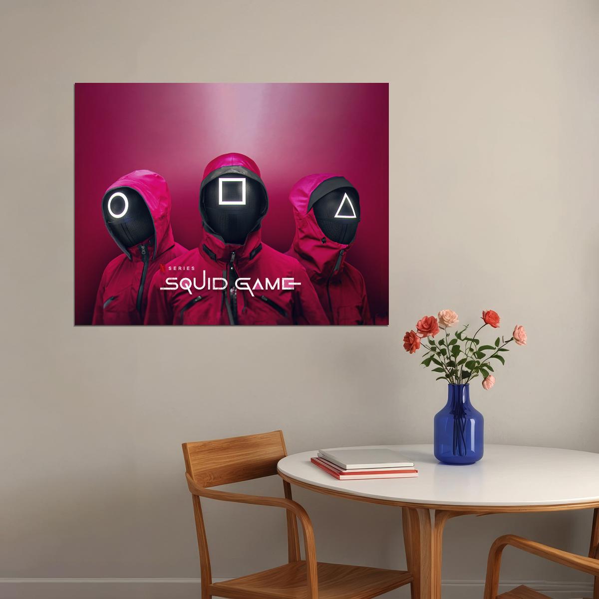 Squid Game 2021 Poster Iconic Thriller Series Artwork Dystopian Drama Wall Art - xonomax