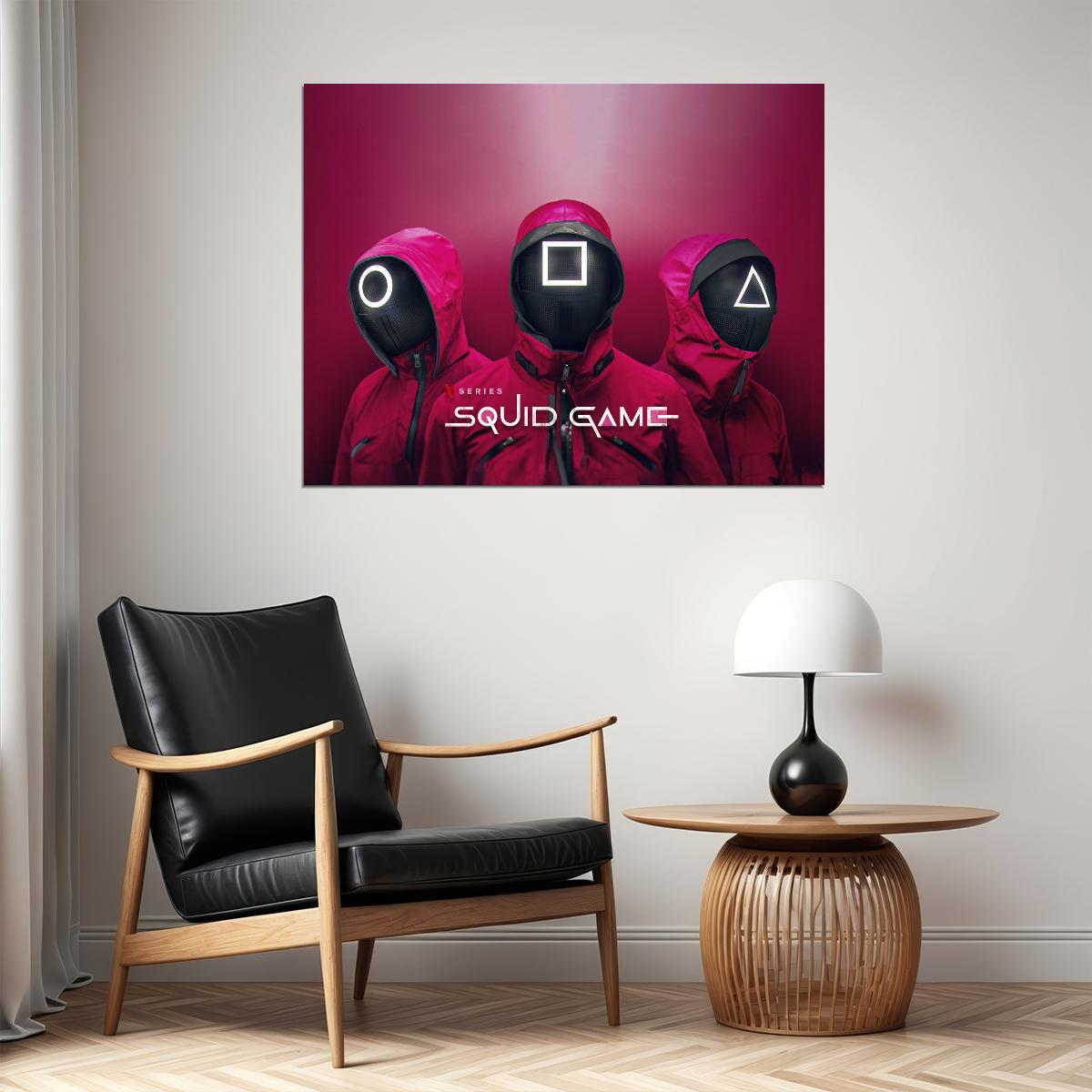 Squid Game 2021 Poster Iconic Thriller Series Artwork Dystopian Drama Wall Art - xonomax