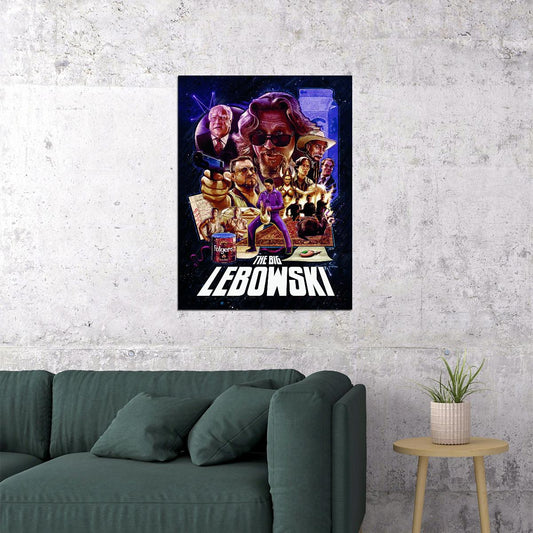 The Big Lebowski 1998 Movie Poster Iconic Comedy Cult Classic Film Wall Art - xonomax