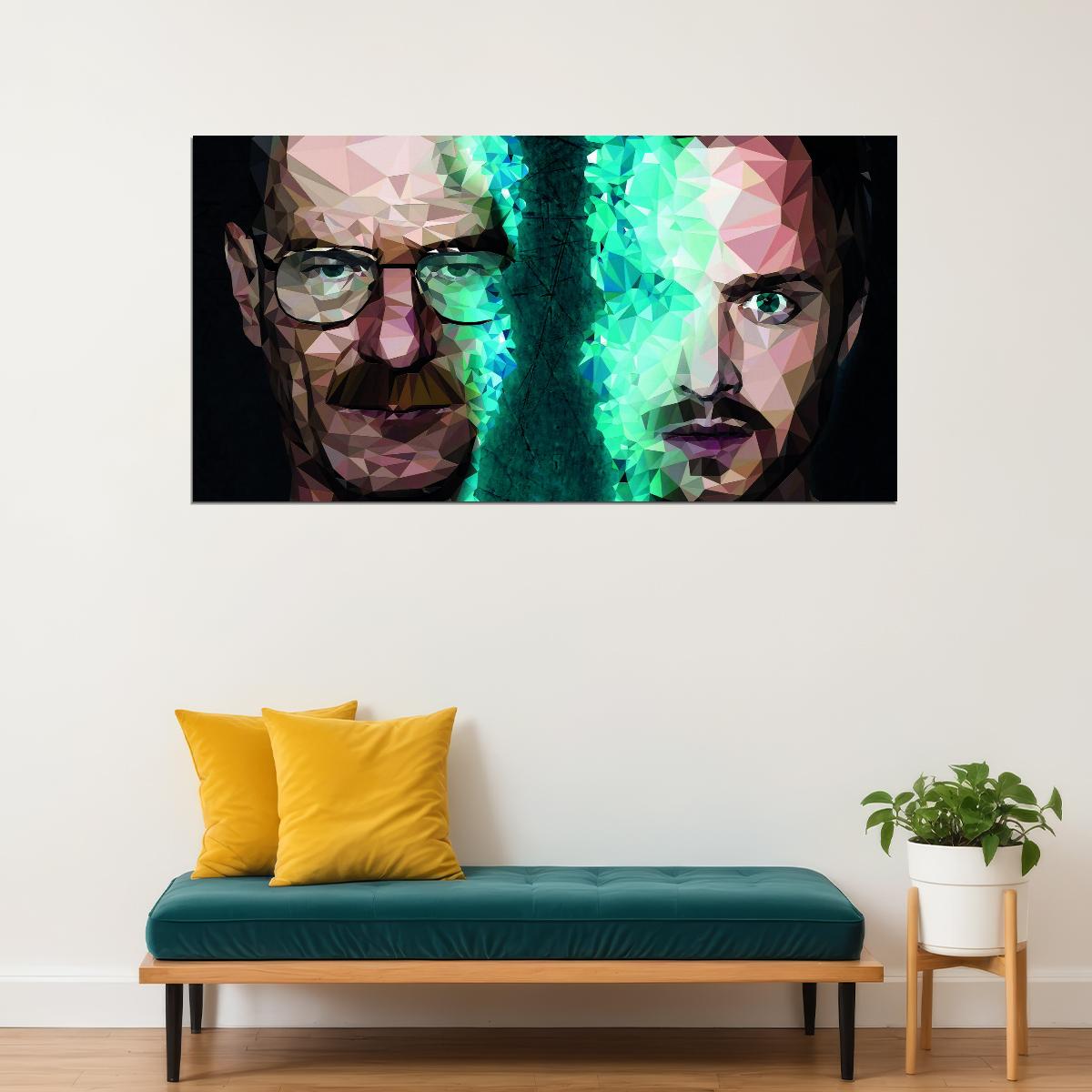 Breaking Bad 2008 Walter White and Jesse Pinkman Poster Iconic Crime Drama Artwork - xonomax