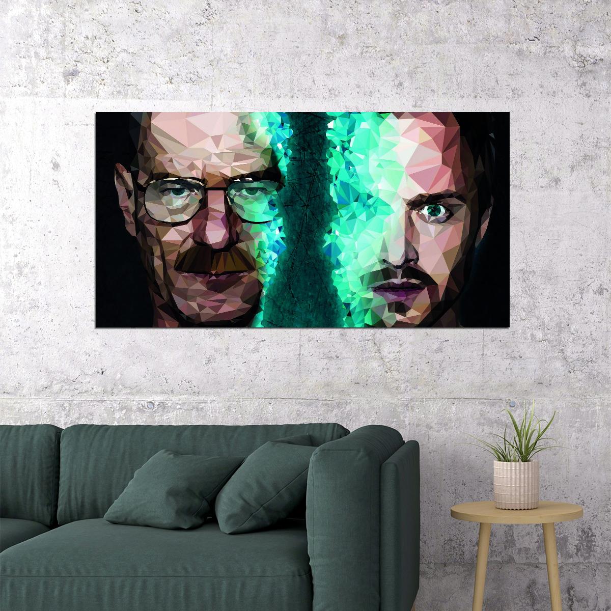 Breaking Bad 2008 Walter White and Jesse Pinkman Poster Iconic Crime Drama Artwork - xonomax