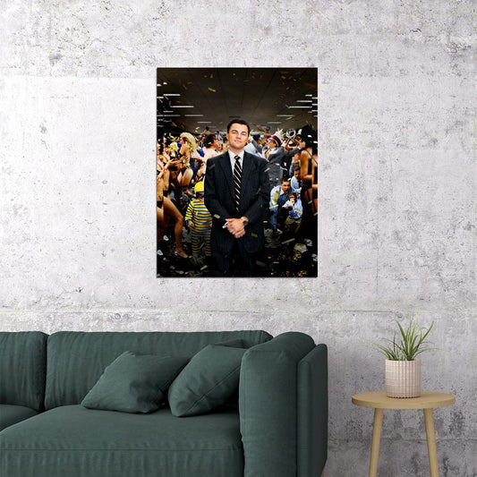 The Wolf of Wall Street 2013 Movie Poster Iconic Drama Leonardo DiCaprio Wall Print - xonomax