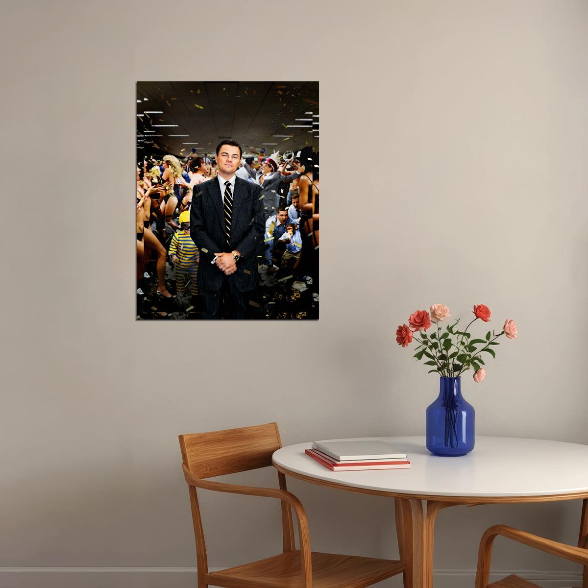 The Wolf of Wall Street 2013 Movie Poster Iconic Drama Leonardo DiCaprio Wall Print - xonomax