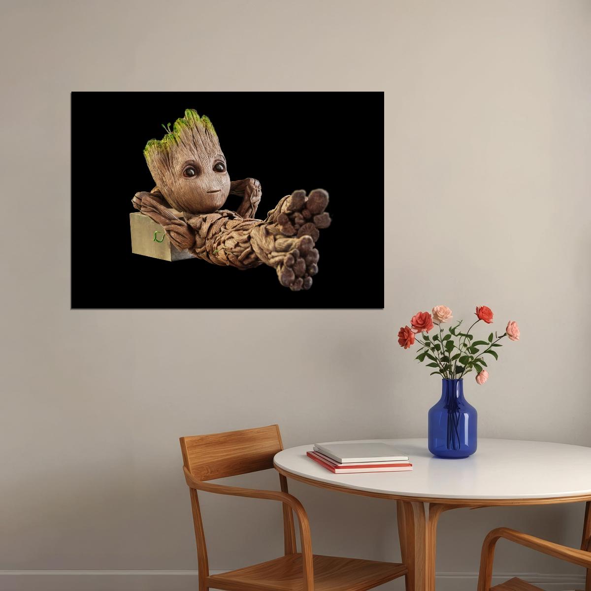 Baby Groot Guardians of the Galaxy Poster Cute Marvel Character Wall Art - xonomax