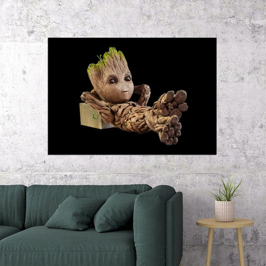 Baby Groot Guardians of the Galaxy Poster Cute Marvel Character Wall Art - xonomax