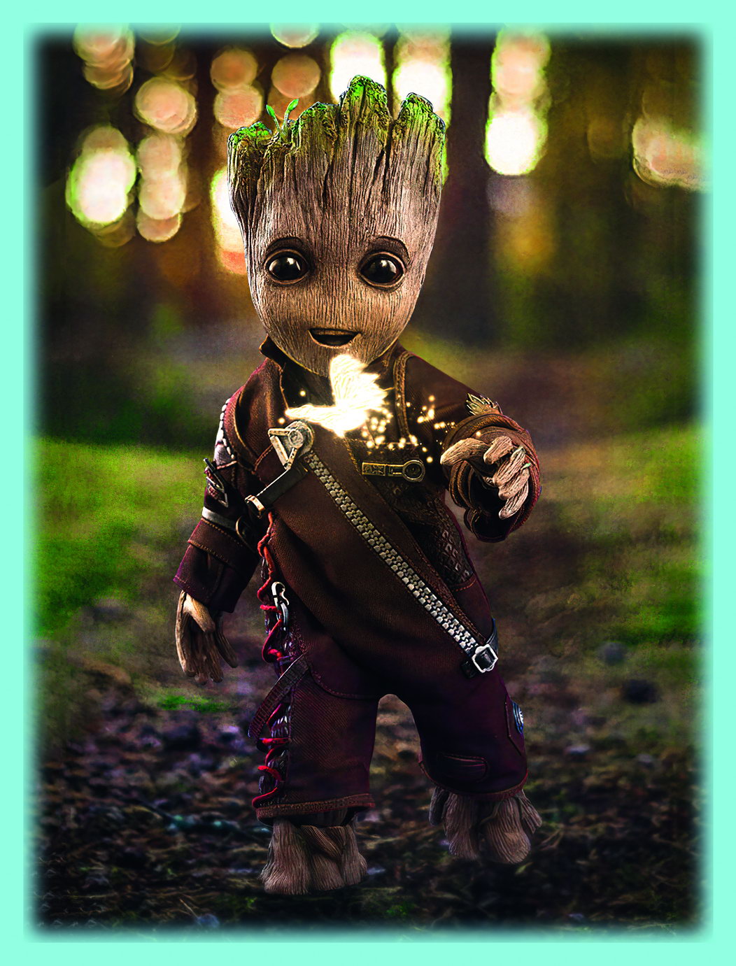 Baby Groot Guardians of the Galaxy Poster Iconic Marvel Character Forest Scene Wall Print - xonomax