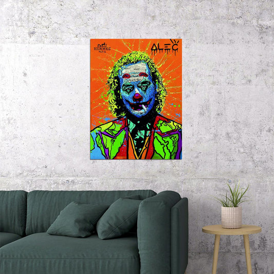Joker 2019 Joaquin Phoenix Poster Pop Art Style Batman Villain Wall Art - xonomax