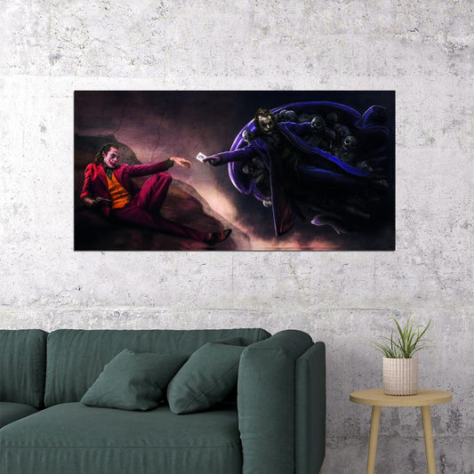 Joker and Batman Poster Iconic Battle Artwork DC Superhero Villain Wall Print - xonomax