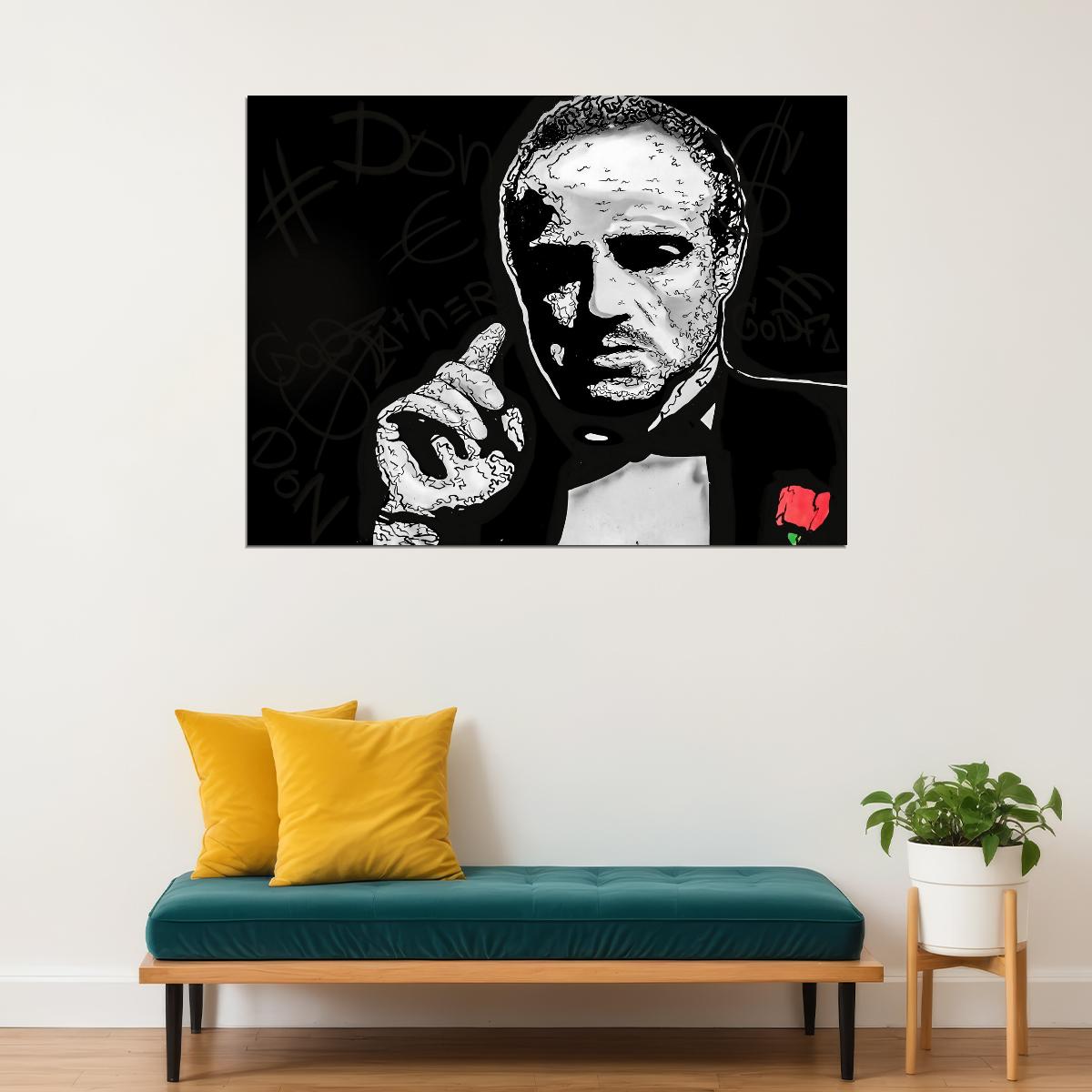 The Godfather 1972 Marlon Brando Poster Iconic Mafia Movie Classic Film Wall Art - xonomax