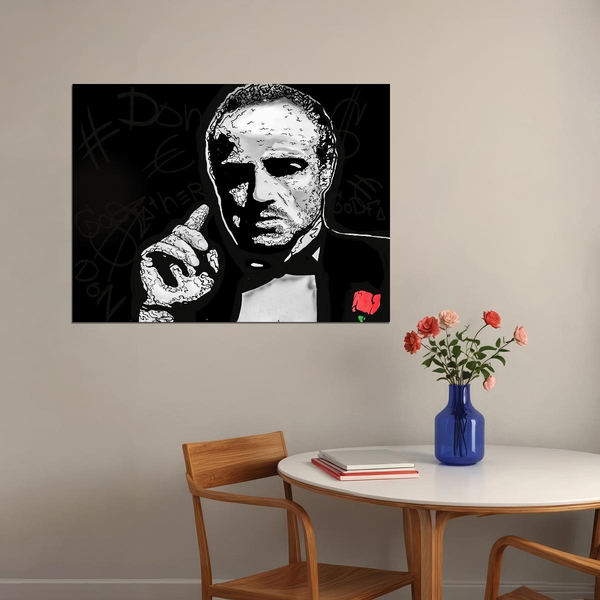 The Godfather 1972 Marlon Brando Poster Iconic Mafia Movie Classic Film Wall Art - xonomax