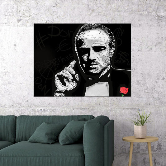 The Godfather 1972 Marlon Brando Poster Iconic Mafia Movie Classic Film Wall Art - xonomax
