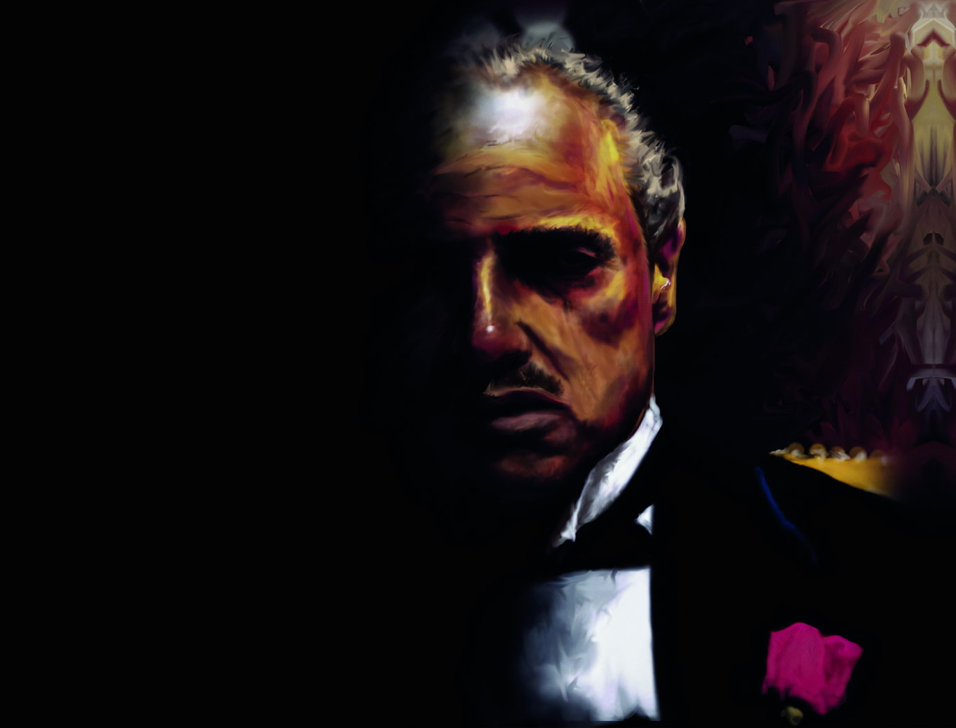 The Godfather 1972 Marlon Brando Poster Dark Portrait Mafia Movie Wall Print - xonomax