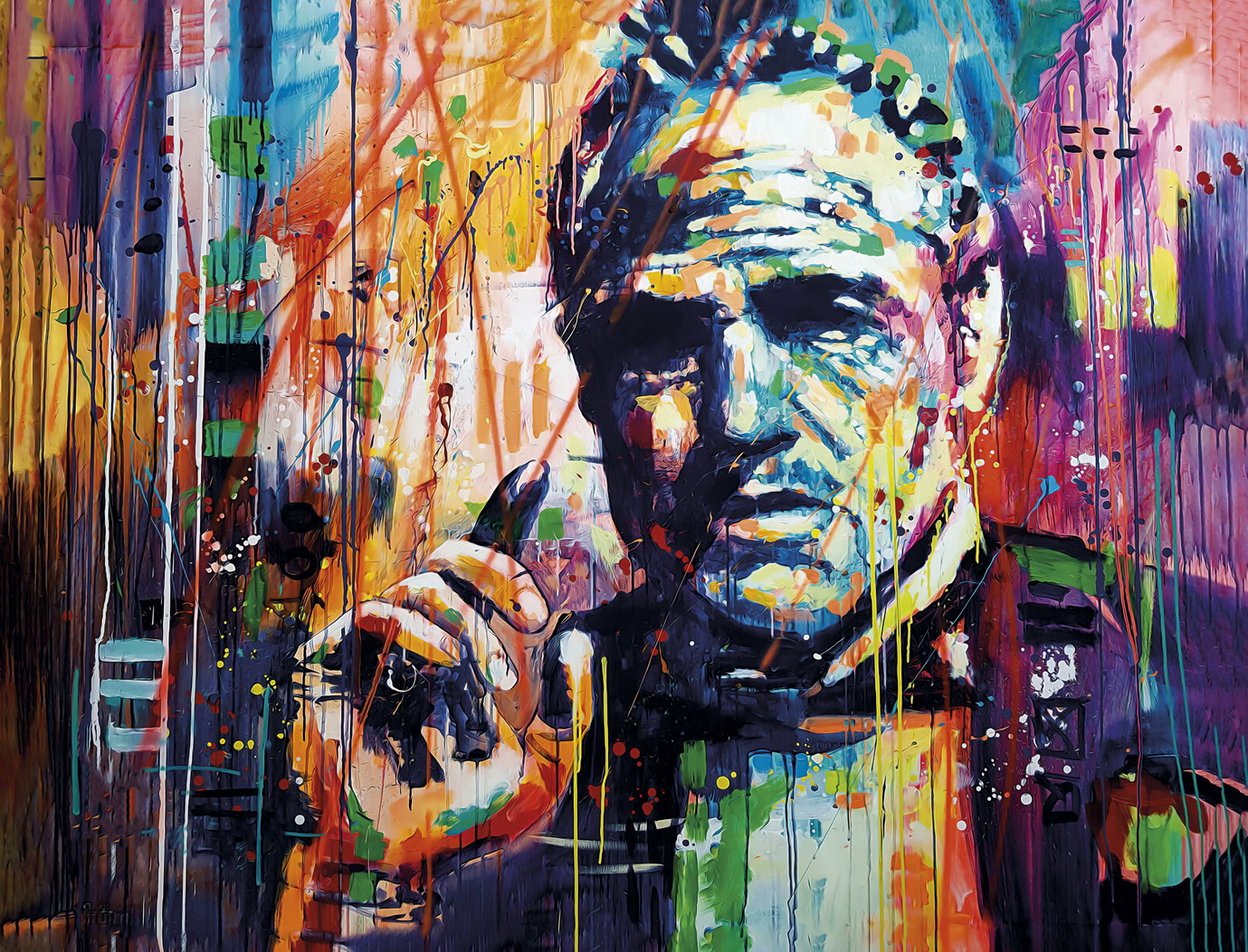 The Godfather 1972 Marlon Brando Poster Colorful Pop Art Style Mafia Film Wall Art - xonomax