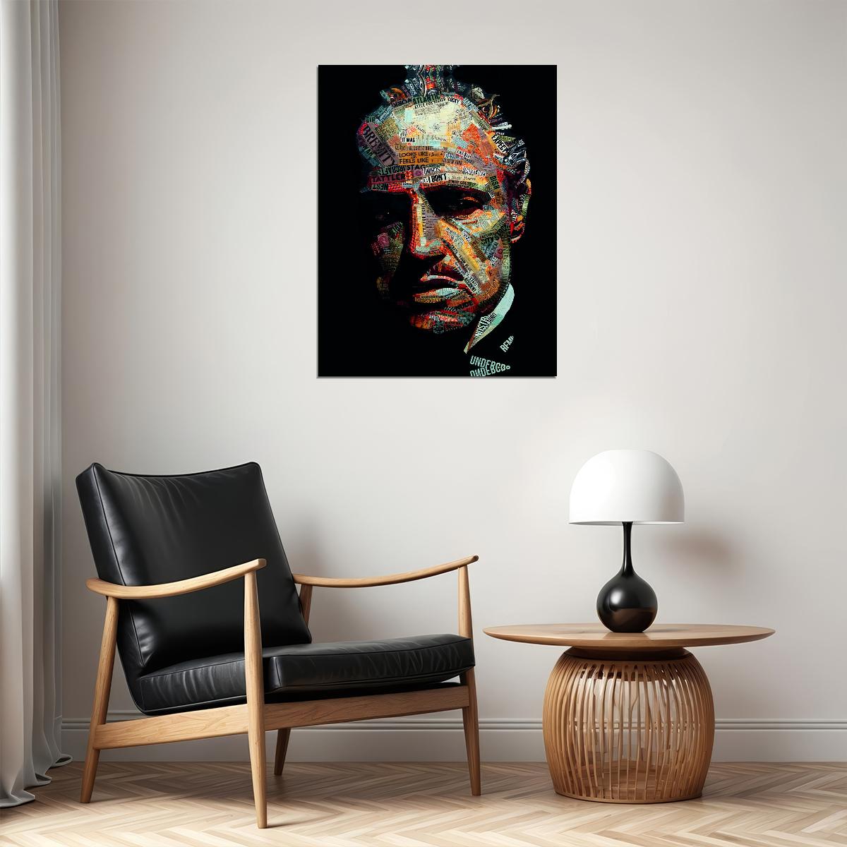 The Godfather 1972 Marlon Brando Poster Abstract Art Mafia Movie Iconic Wall Print - xonomax