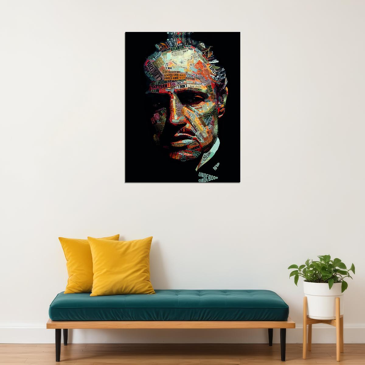 The Godfather 1972 Marlon Brando Poster Abstract Art Mafia Movie Iconic Wall Print - xonomax