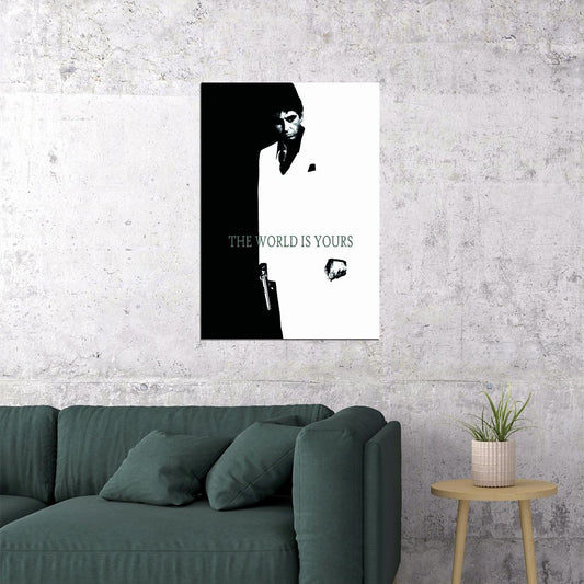 Scarface 1983 Tony Montana Poster The World Is Yours Iconic Gangster Film Wall Art - xonomax