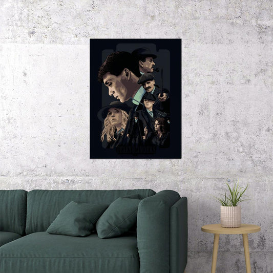 Peaky Blinders Cast Poster Cillian Murphy Helen McCrory Iconic Drama Series Wall Art - xonomax