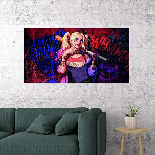 Suicide Squad Harley Quinn Movie Poster DC Comic Antihero Pop Art Wall Print - xonomax