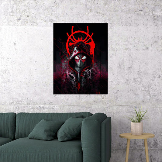 Spider-Man Miles Morales Poster Dark Hero Art Marvel Wall Print - xonomax