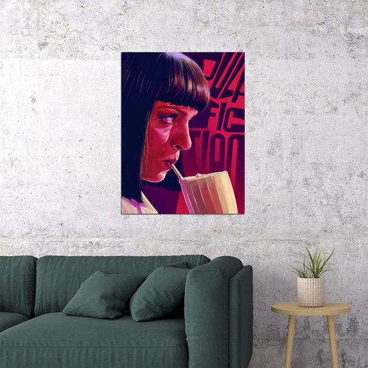 Pulp Fiction Movie Poster 1994 Mia Wallace Iconic Tarantino Film Vintage Wall Print - xonomax