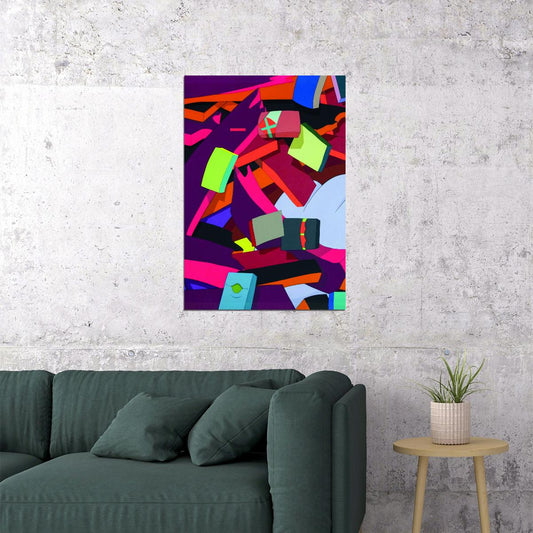 Street Art Graffiti Abstract Geometric Art Poster Vibrant Modern Wall Decor Colorful Print - xonomax