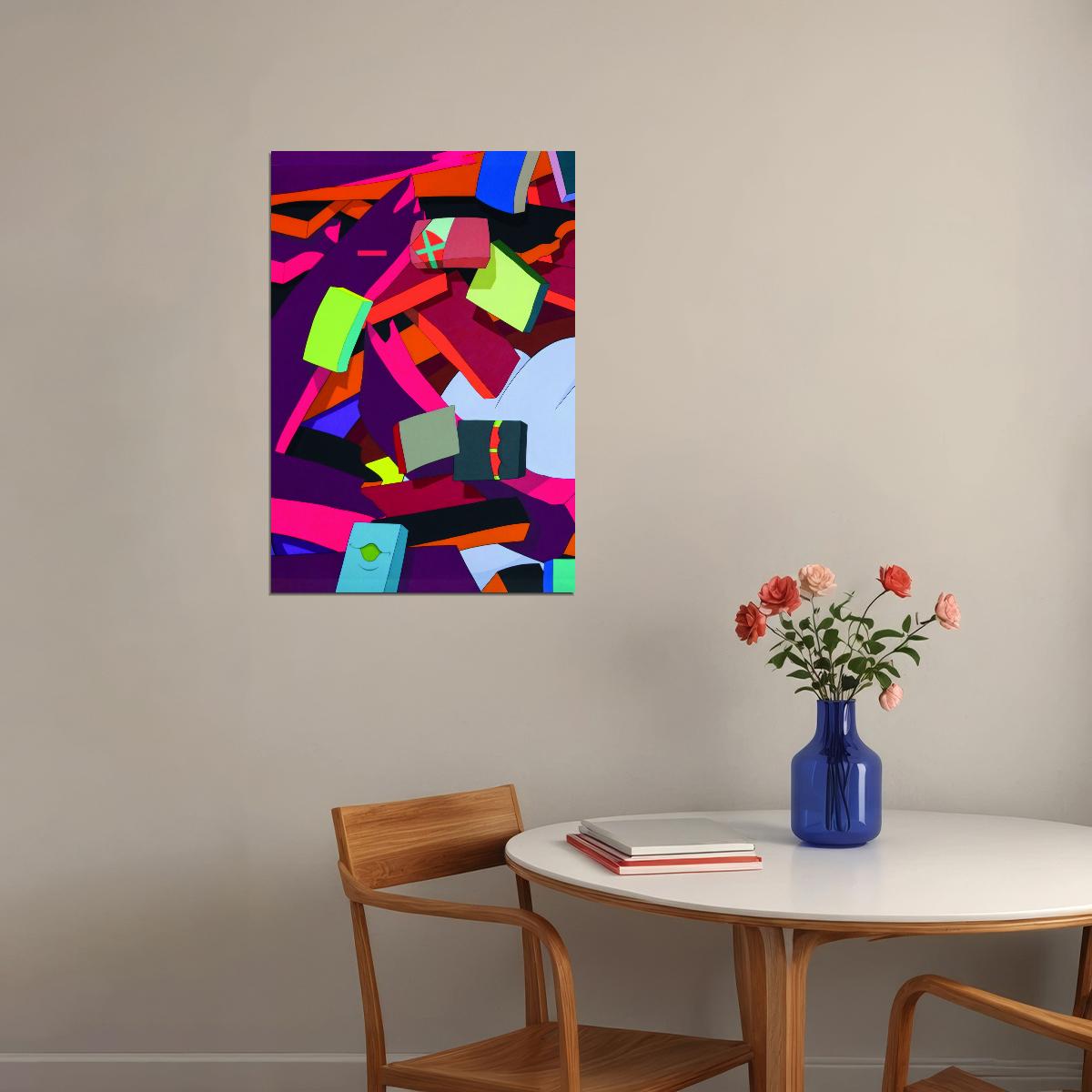 Street Art Graffiti Abstract Geometric Art Poster Vibrant Modern Wall Decor Colorful Print - xonomax
