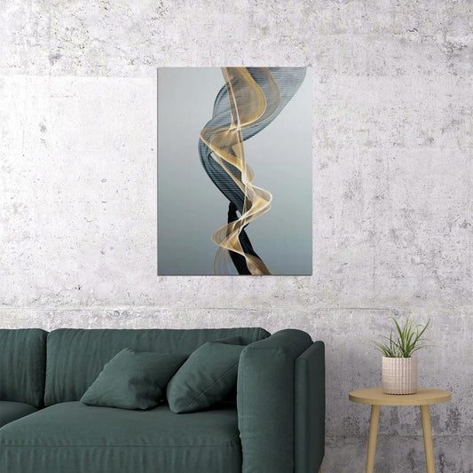 Abstract Flowing Lines Poster Minimalist Elegant Art Contemporary Scandinavian Wall Decor Trendy Aesthetic - xonomax