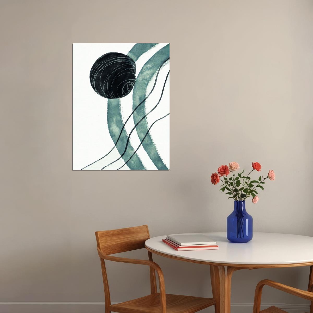 Modern Abstract Ink Lines Poster Minimalist Black and White Art Nordic Wall Decor Monochrome Aesthetic - xonomax