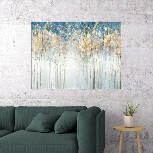 Impressionist Forest Landscape Poster Abstract Nature Art Mystical Boho Forest Wall Decor Print - xonomax