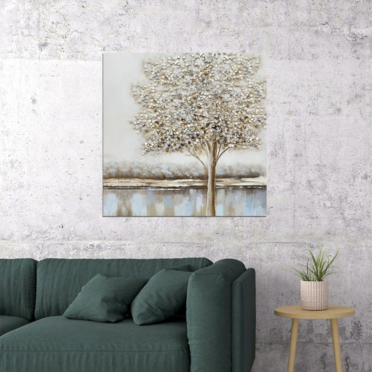 Golden Tree of Life Poster Elegant Nature Art Luxury Botanical Wall Decor Print - xonomax