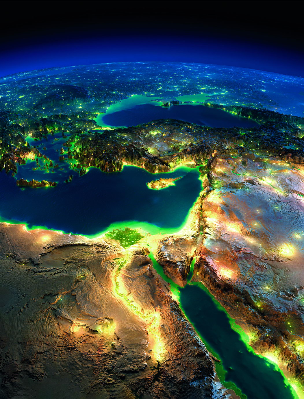 Earth from Space Poster Stunning Planet View Night Lights Modern Astronomy Wall Decor Print - xonomax