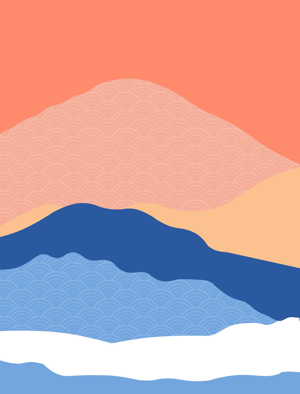 Minimalist Mountain Landscape Poster Modern Abstract Nature Art Pastel Wall Decor Print - xonomax