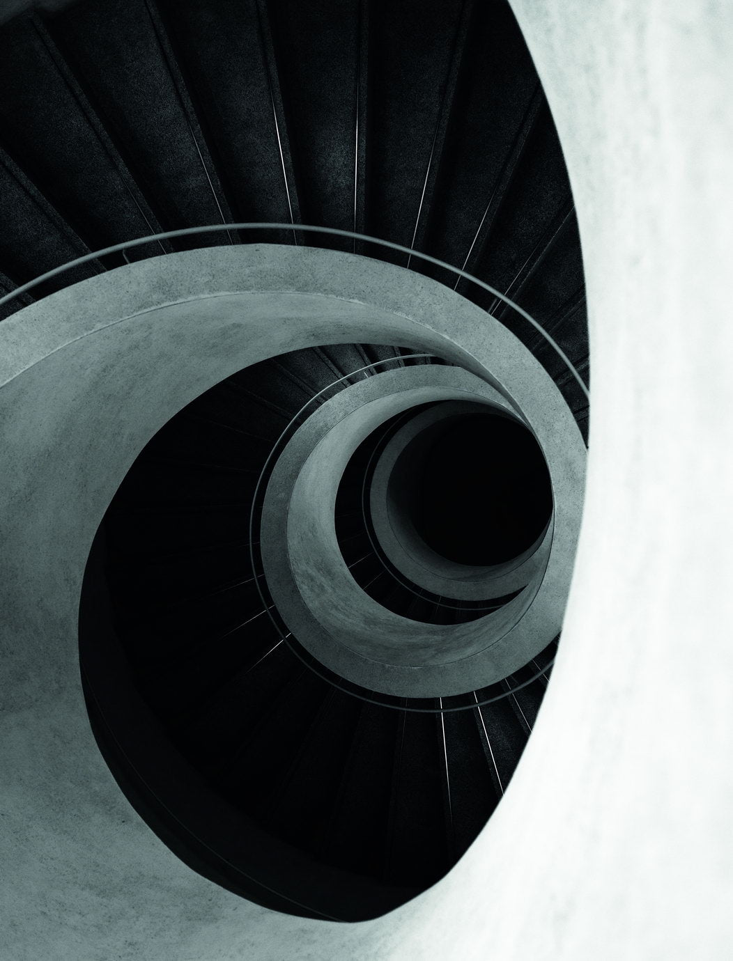 Abstract Spiral Architecture Poster Black and White Modern Minimalist Wall Decor Print - xonomax