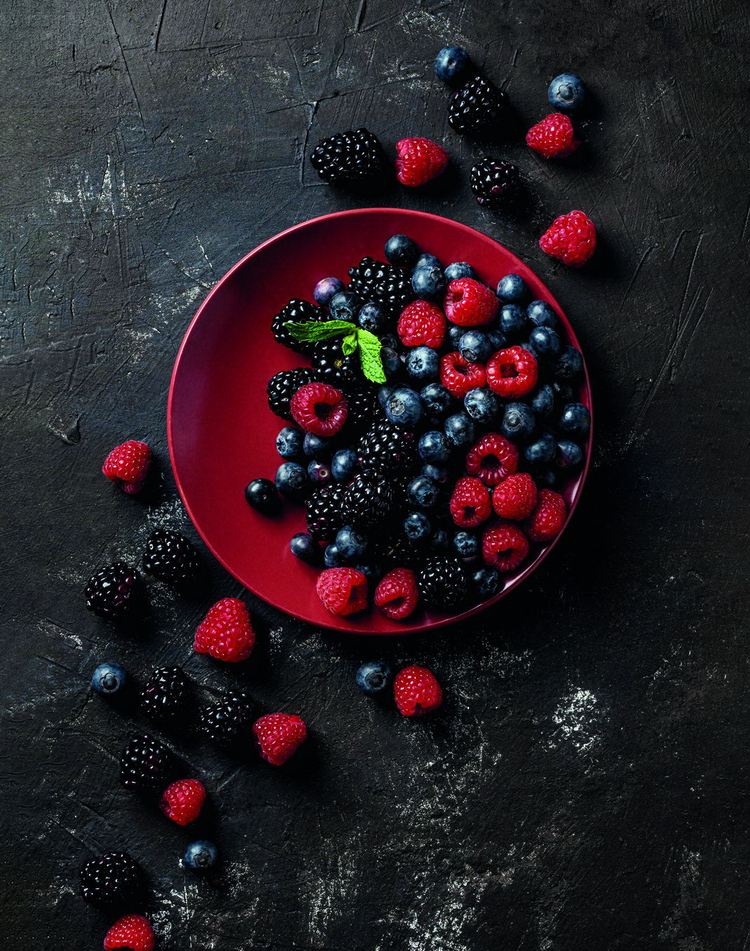 Berry Still Life Poster Dark Rustic Kitchen Art Fresh Fruit Wall Decor Print - xonomax