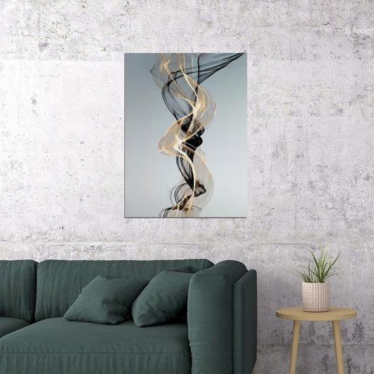 Elegant Flowing Lines Poster Minimalist Abstract Art Modern Wall Decor Print - xonomax