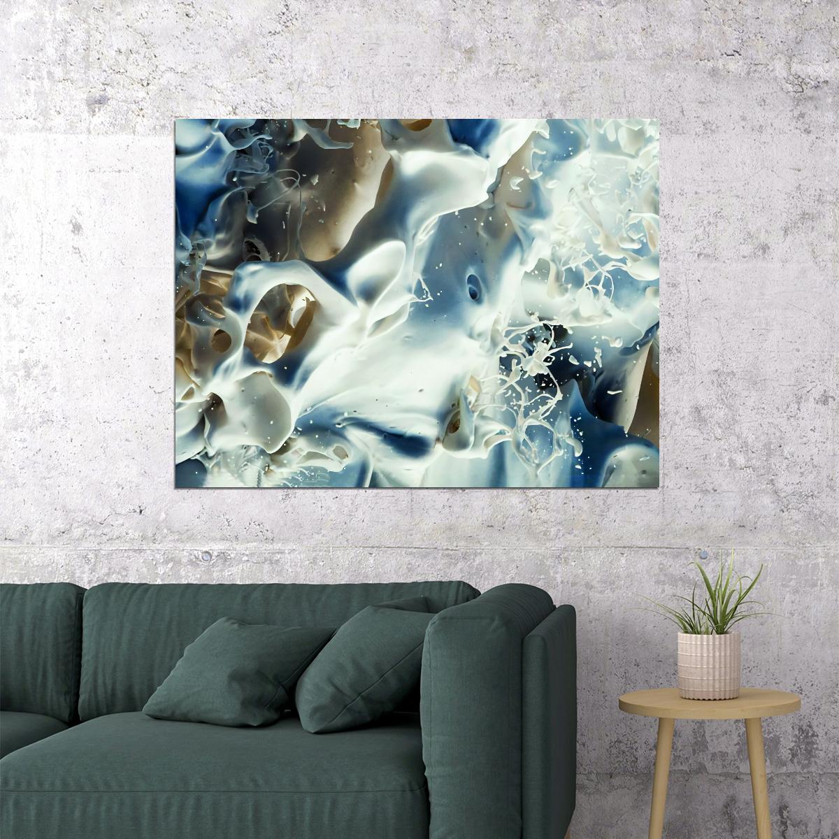 Abstract Liquid Splash Poster Modern Fluid Art Contemporary Wall Decor Print - xonomax