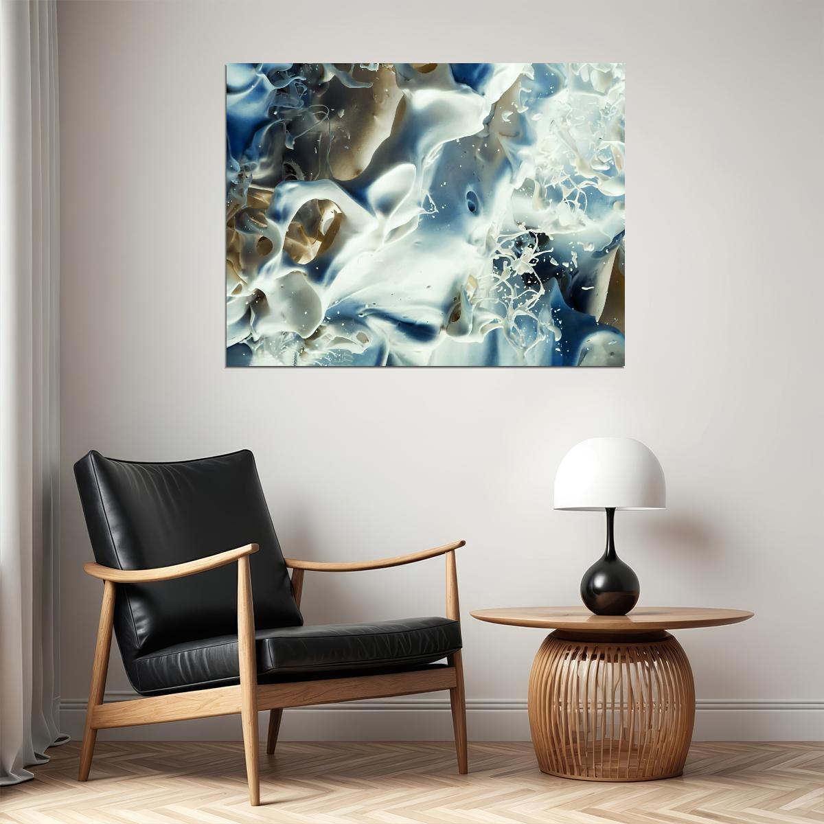 Abstract Liquid Splash Poster Modern Fluid Art Contemporary Wall Decor Print - xonomax