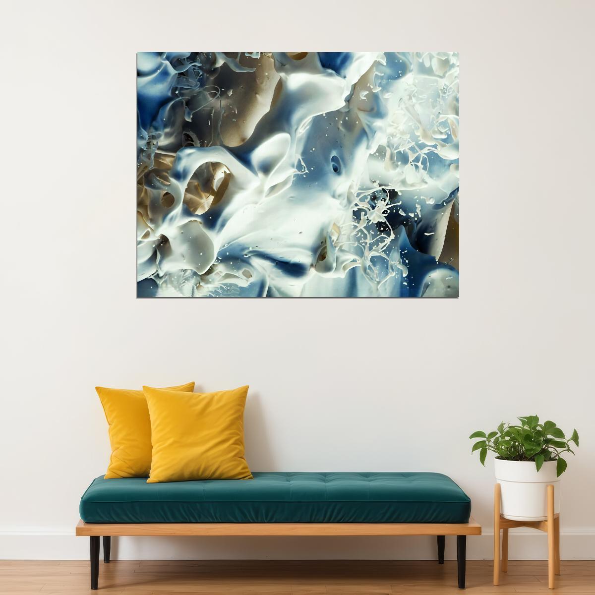 Abstract Liquid Splash Poster Modern Fluid Art Contemporary Wall Decor Print - xonomax