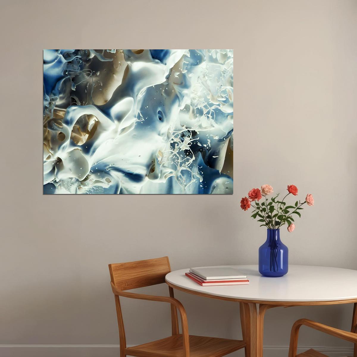 Abstract Liquid Splash Poster Modern Fluid Art Contemporary Wall Decor Print - xonomax
