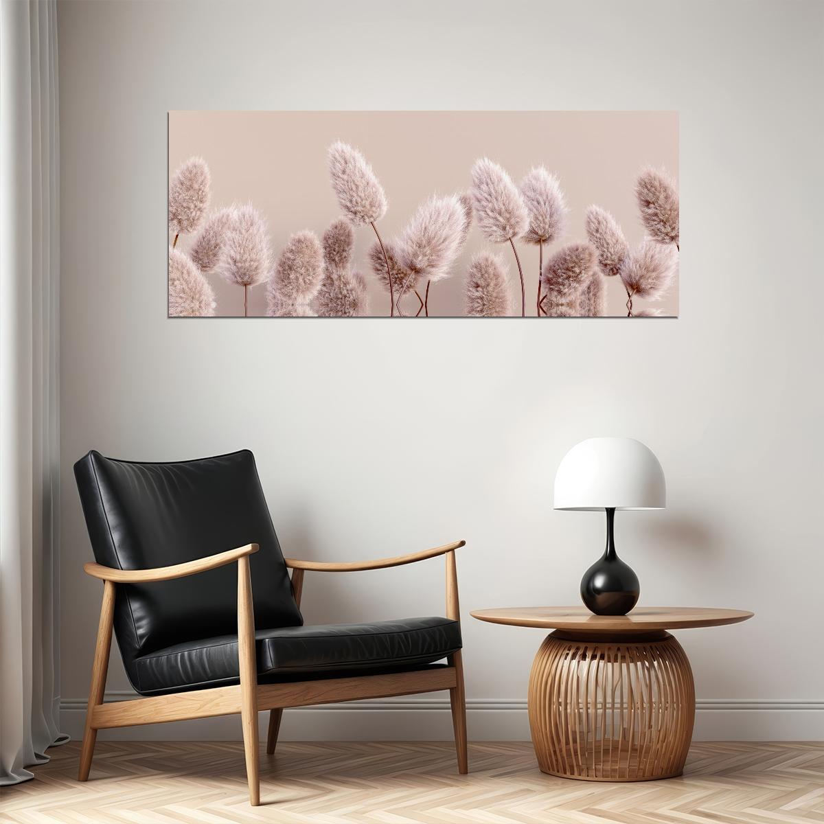 Soft Pampas Grass Poster Elegant Minimalist Botanical Art Cozy Wall Decor Print - xonomax