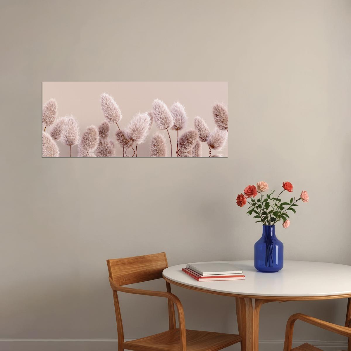 Soft Pampas Grass Poster Elegant Minimalist Botanical Art Cozy Wall Decor Print - xonomax