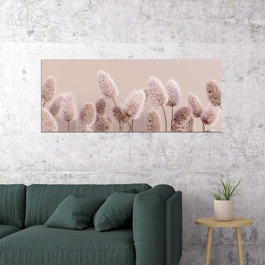 Soft Pampas Grass Poster Elegant Minimalist Botanical Art Cozy Wall Decor Print - xonomax