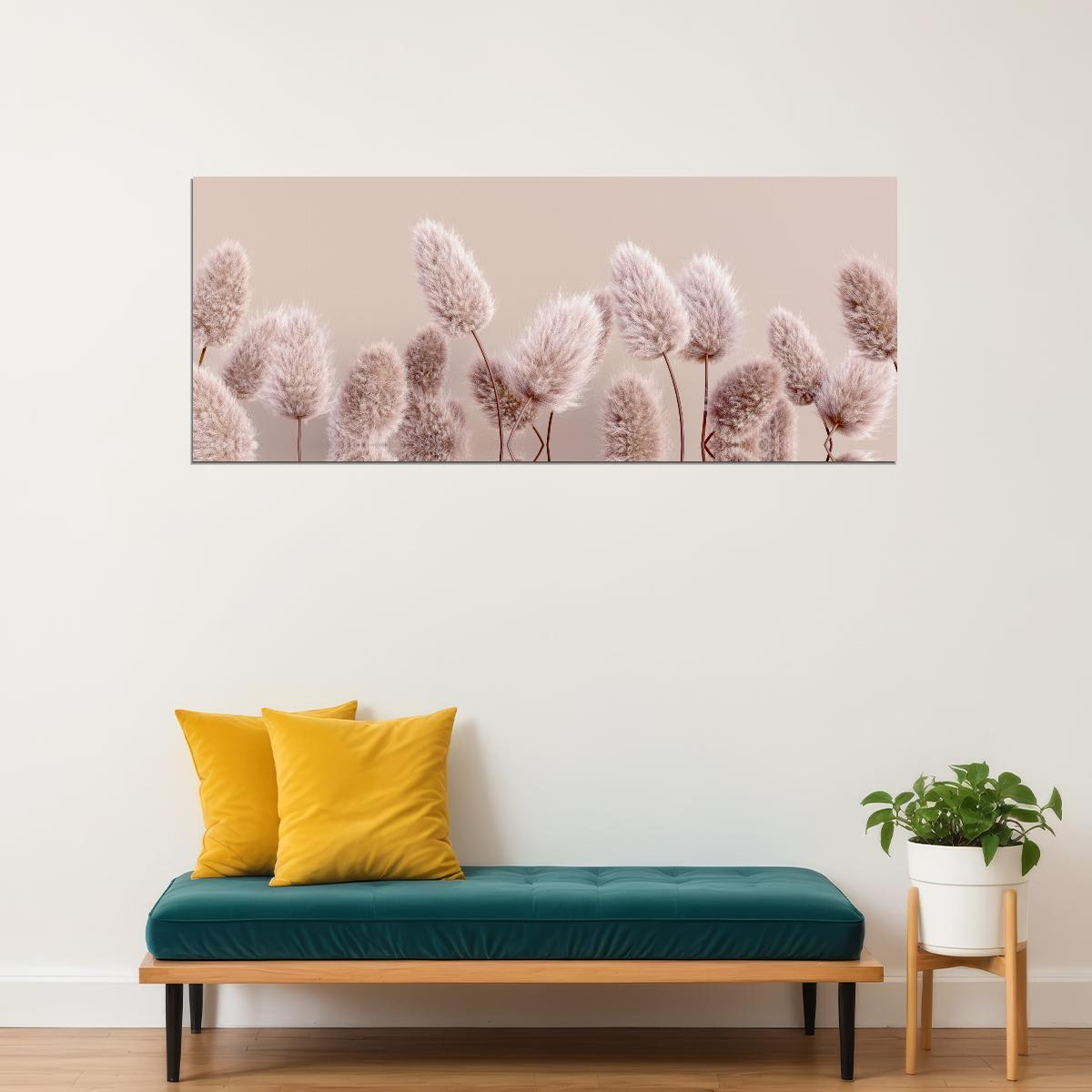 Soft Pampas Grass Poster Elegant Minimalist Botanical Art Cozy Wall Decor Print - xonomax