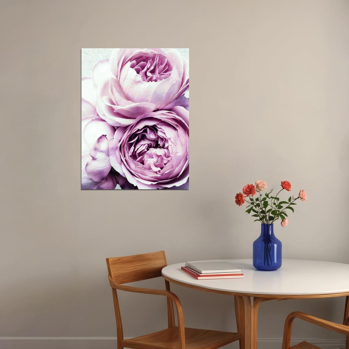 Pastel Peonies Poster Soft Floral Botanical Art Romantic Pink Flower Wall Decor Print - xonomax
