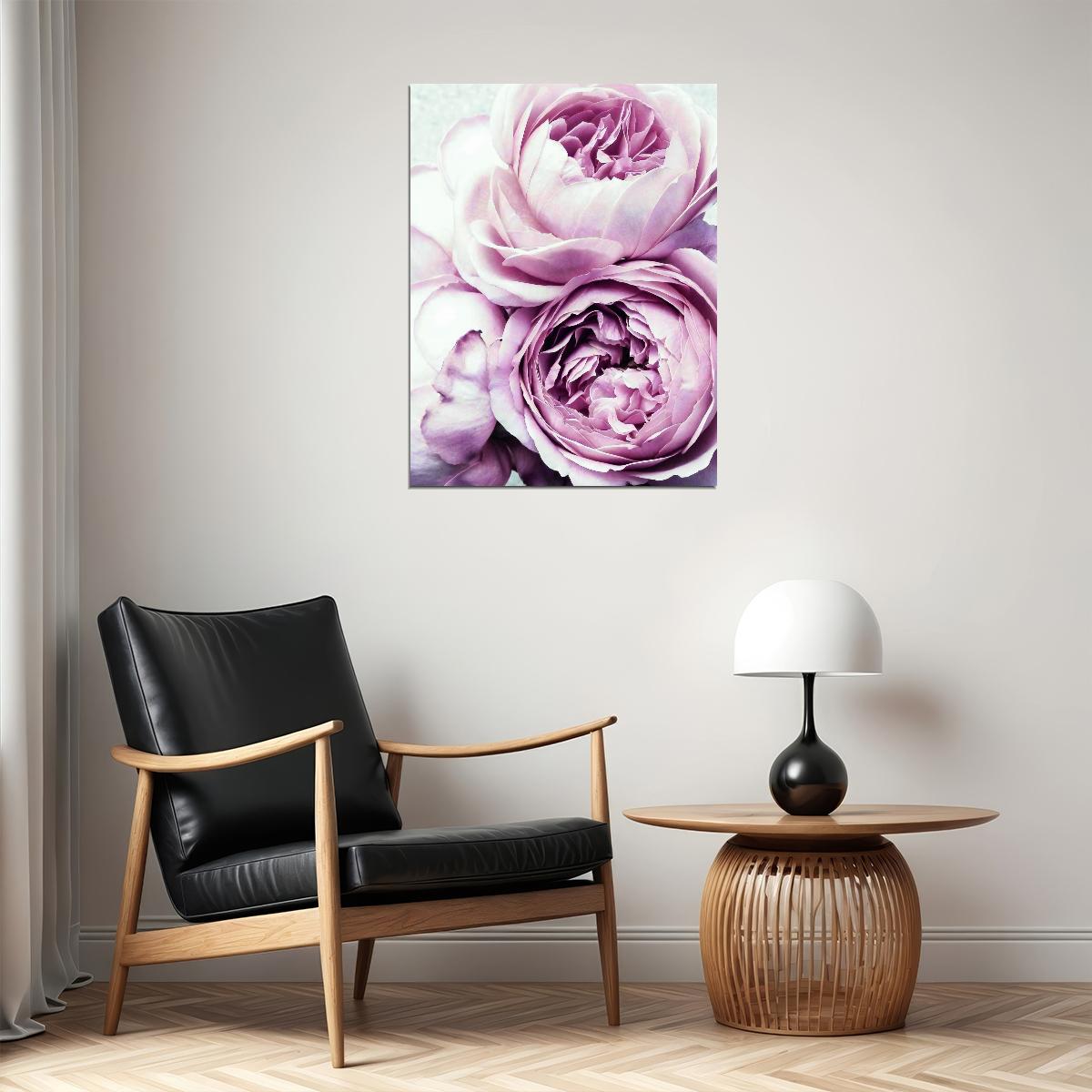 Pastel Peonies Poster Soft Floral Botanical Art Romantic Pink Flower Wall Decor Print - xonomax