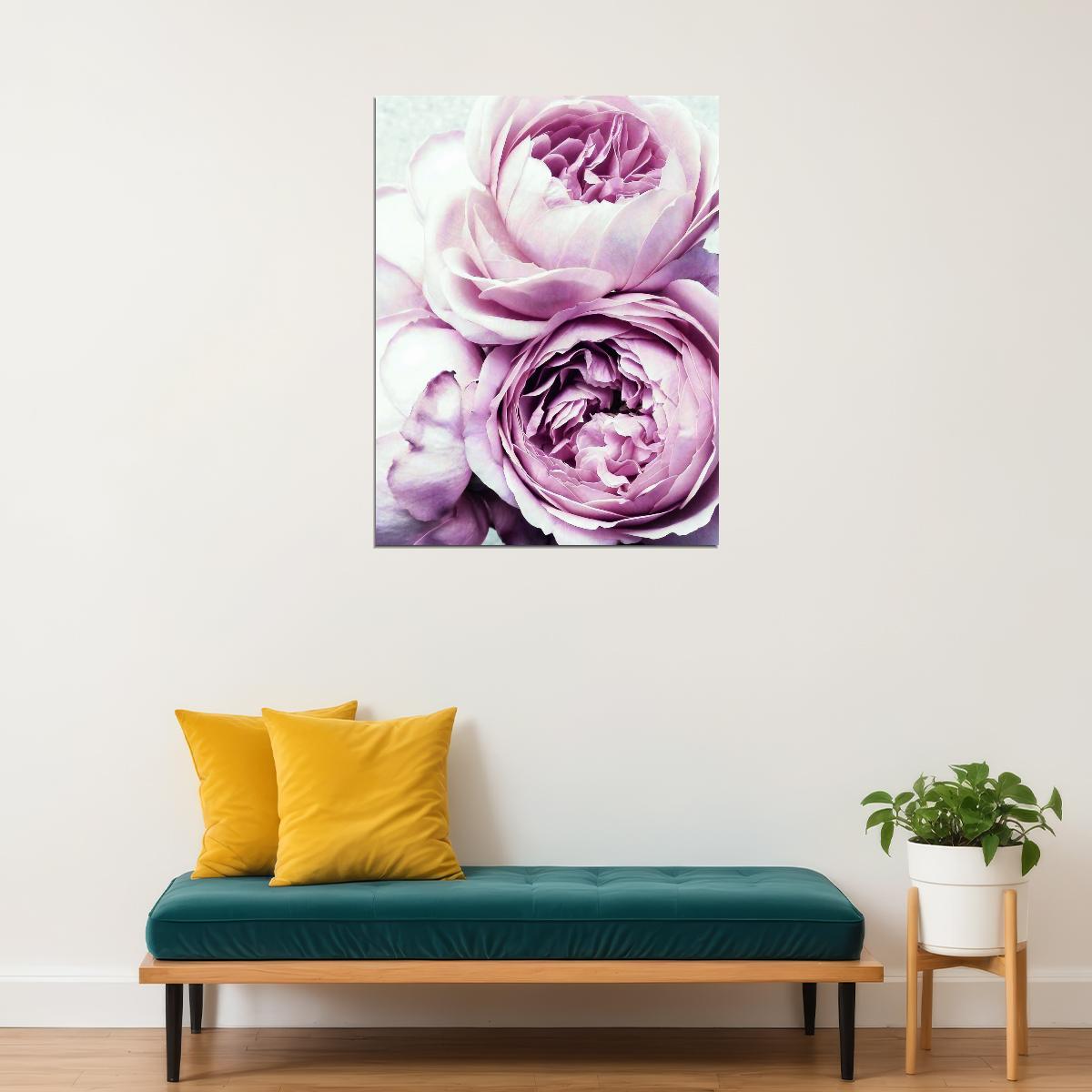 Pastel Peonies Poster Soft Floral Botanical Art Romantic Pink Flower Wall Decor Print - xonomax