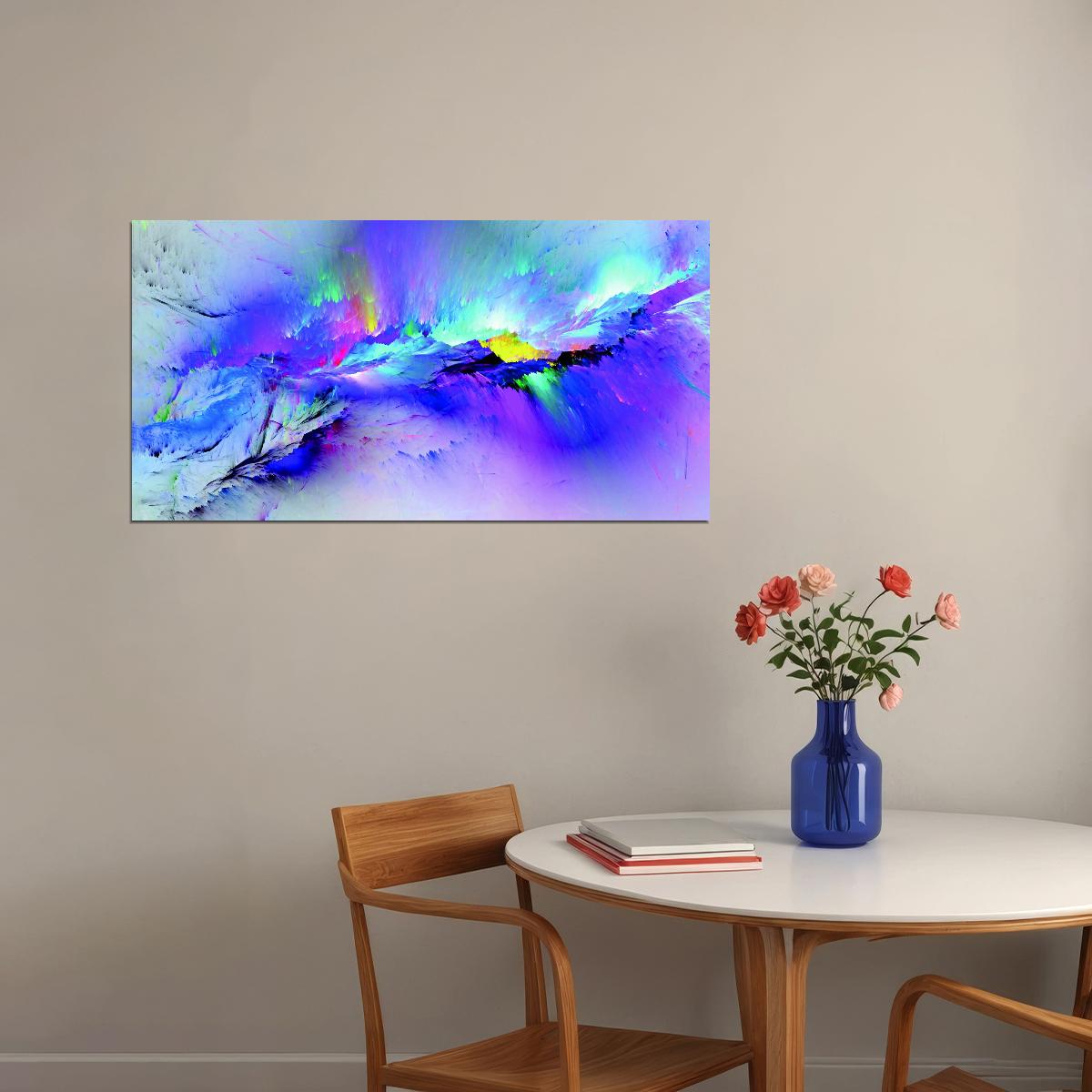 Vibrant Abstract Paint Explosion Poster Colorful Modern Art Wall Decor Print - xonomax