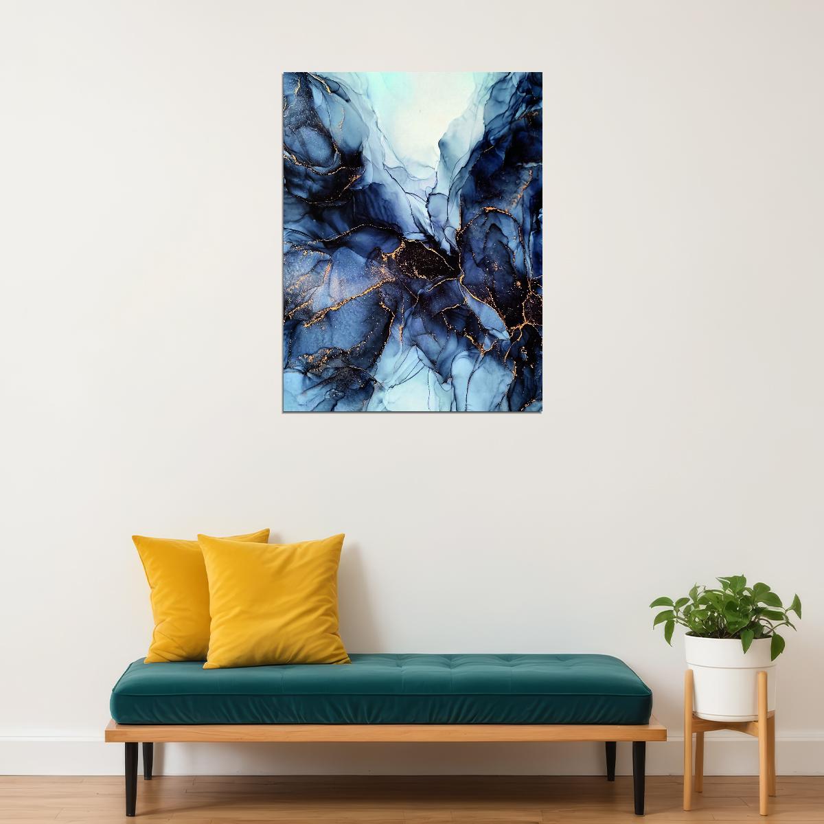 Abstract Luxury Marble Modern Artwork Print Liquid Purple White Golden Purple Dark Dreamy Aesthetic Dark Dreamy Aesthetic - xonomax