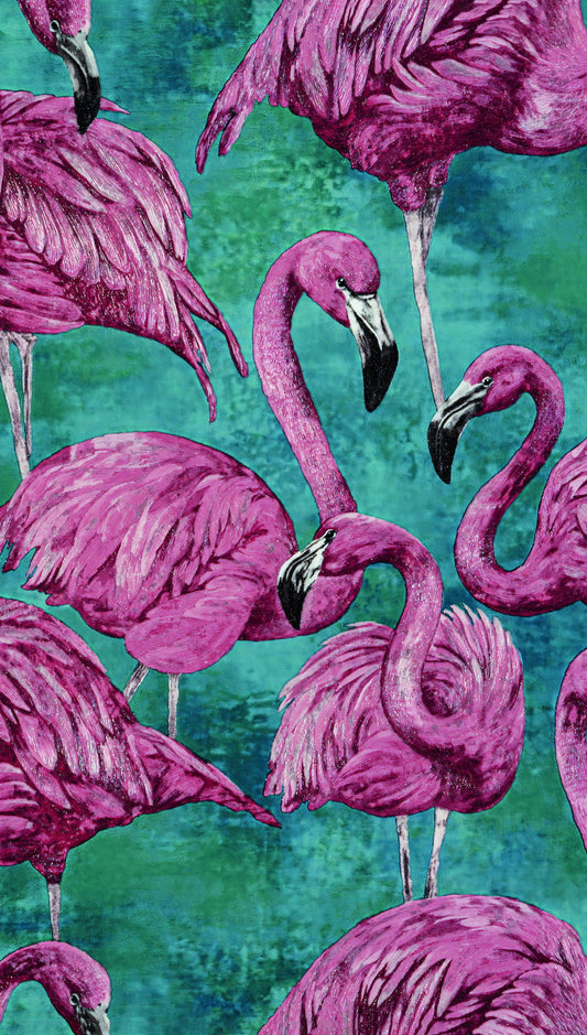 Eclectic Retro Pink Flamingo Watercolor Artwork Print Pattern Poster Tropical Bird Art Colorful Modern Wall Decor Print - xonomax