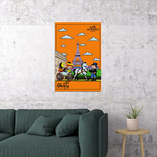 Paris Effel Tower Pop Art Print Street Modern Contemporary Urban Monopoly Pop Art Print Pop Art Poster - xonomax